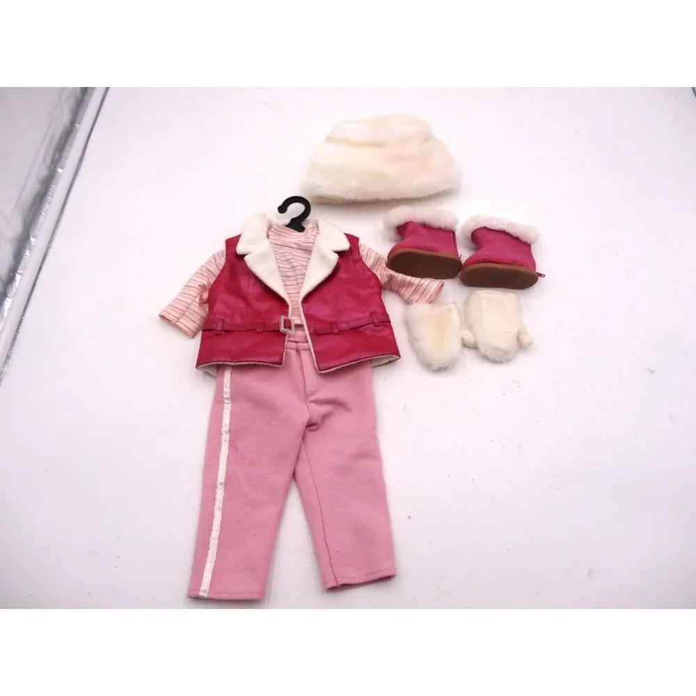 American Girl Pink Winter Snow Ski Trip Outfit 2002 JLY Just Like You and Hanger